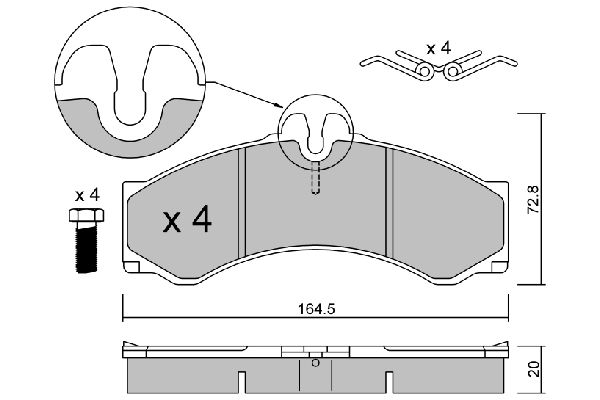 Zestaw klocków hamulcowych, hamulce tarczowe AISIN BPMB-1015