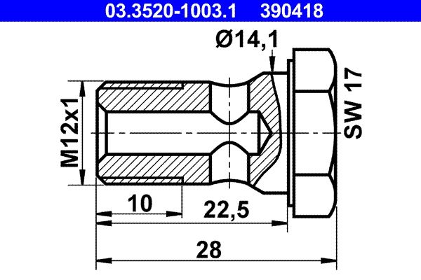 Surub gaurit ATE 03.3520-1003.1