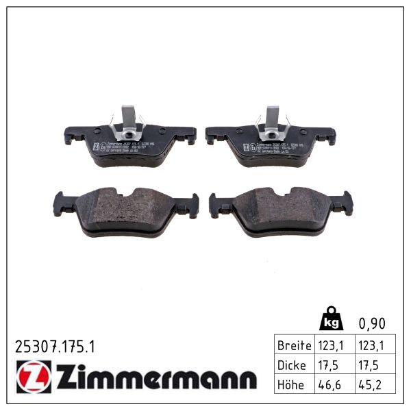 set placute frana,frana disc ZIMMERMANN 25307.175.1