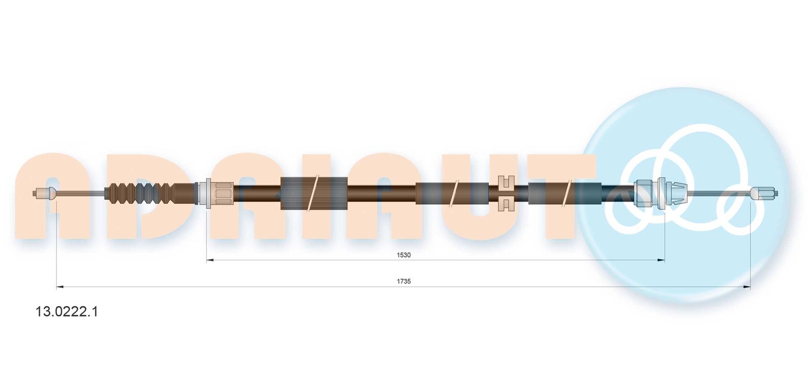 Cablu, frana de parcare ADRIAUTO 13.0222.1