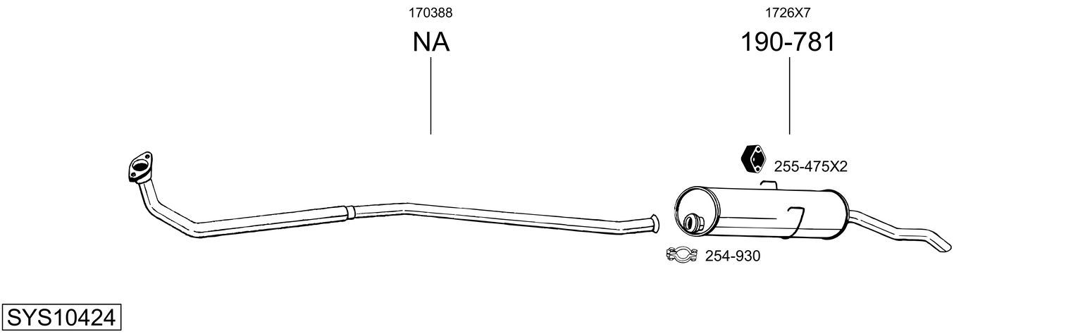 Układ wydechowy BOSAL SYS10424