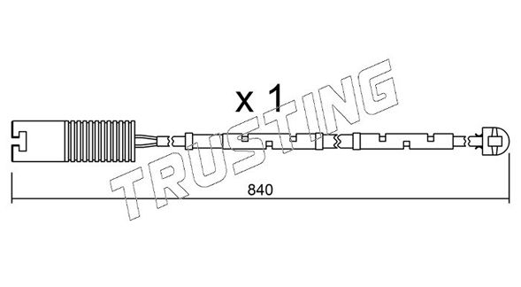 Styk ostrzegawczy, zużycie okładzin hamulcowych TRUSTING SU.123