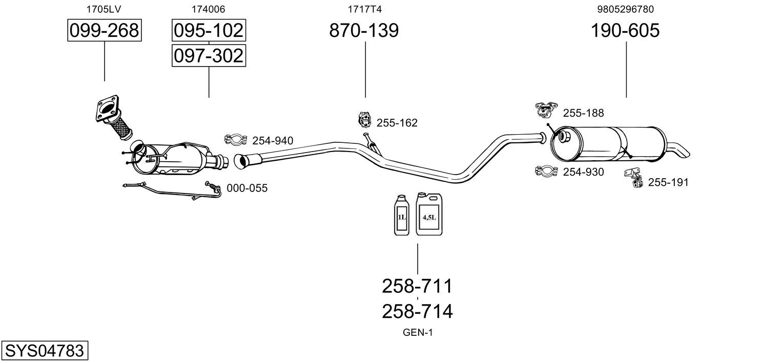 Układ wydechowy BOSAL SYS04783