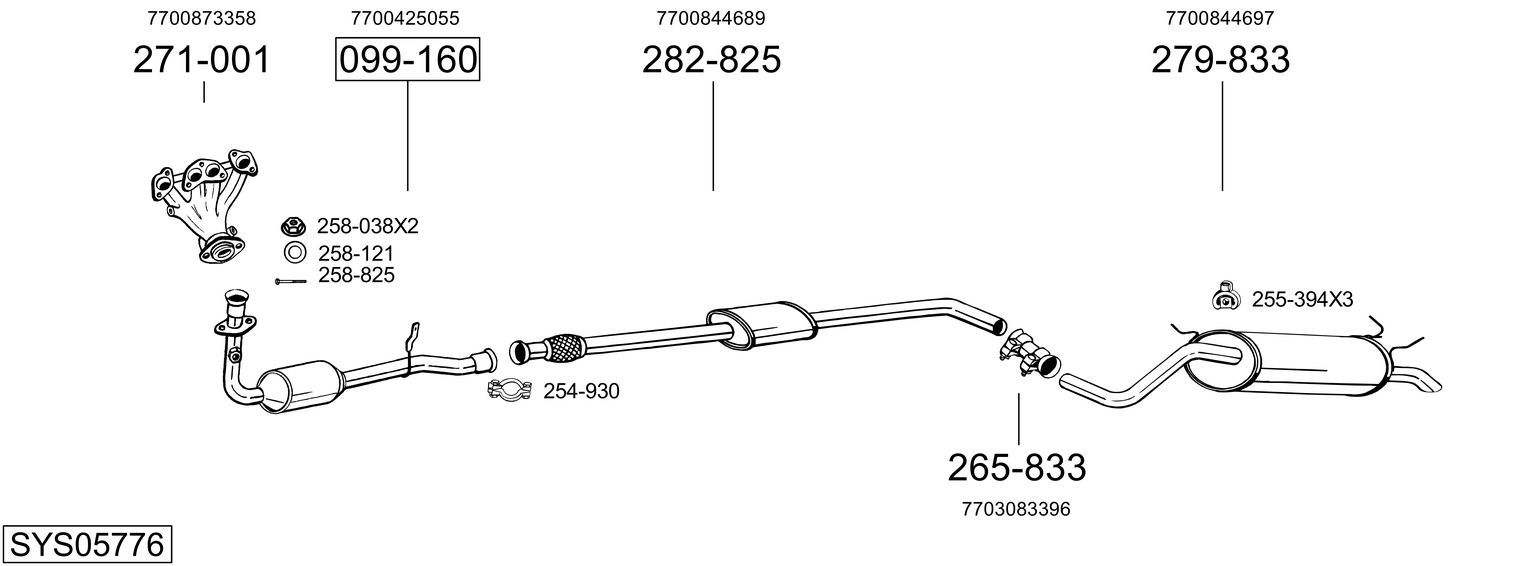 Układ wydechowy BOSAL SYS05776