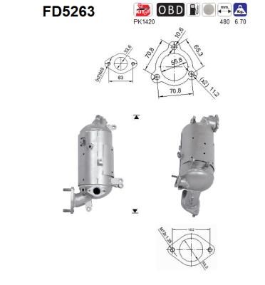 Filtr sadzy / filtr cząstek stałych, układ wydechowy AS 289902F730