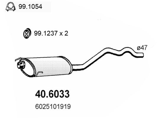 Tłumik środkowy ASSO 40.6033