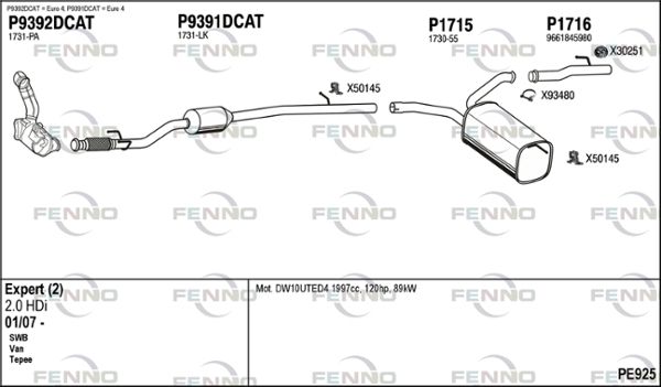 Układ wydechowy FENNO PE925