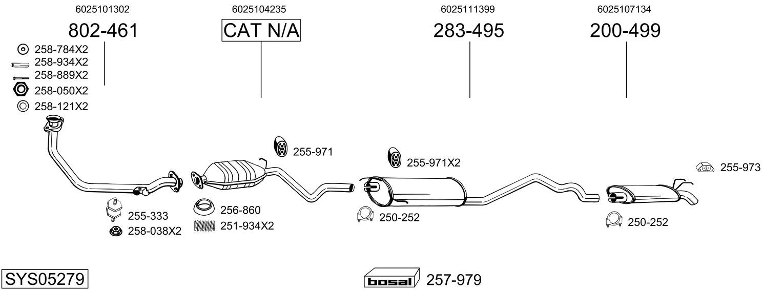 Układ wydechowy BOSAL SYS05279