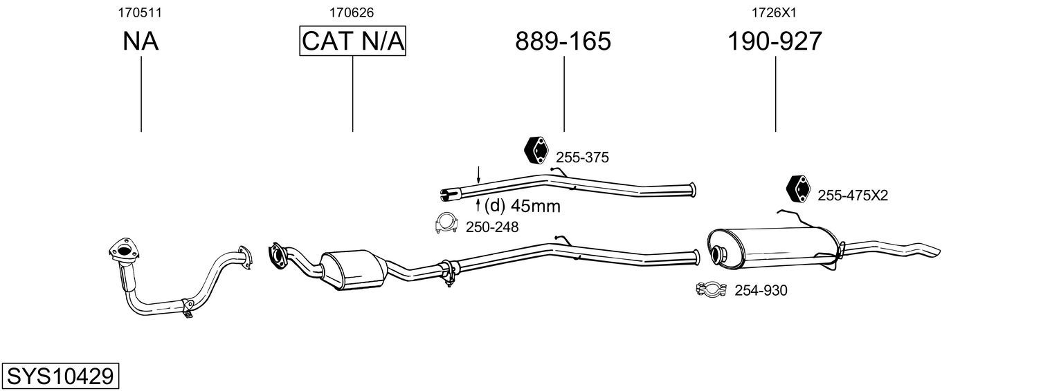 Układ wydechowy BOSAL SYS10429