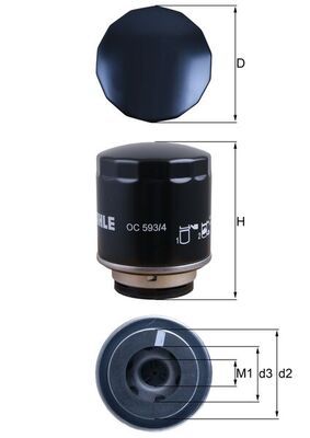 Olejový filtr MAHLE OC 593/4