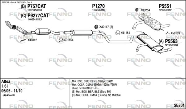Układ wydechowy FENNO SE701