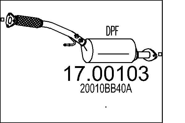 Filtr sadzy / filtr cząstek stałych, układ wydechowy MTS 20010BB40A