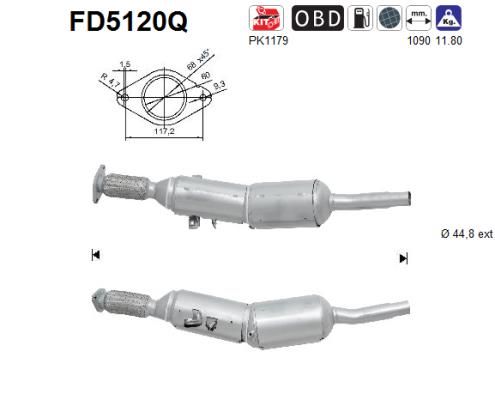 Filtr sadzy / filtr cząstek stałych, układ wydechowy AS FD5120Q