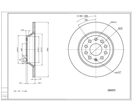 Tarcza hamulcowa HART 250 372