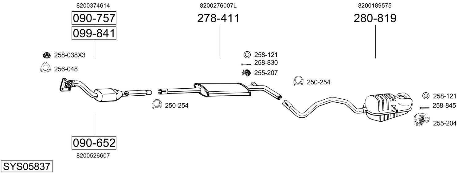 Układ wydechowy BOSAL SYS05837
