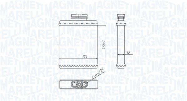 Wymiennik ciepła, ogrzewanie wnętrza MAGNETI MARELLI 350218412000