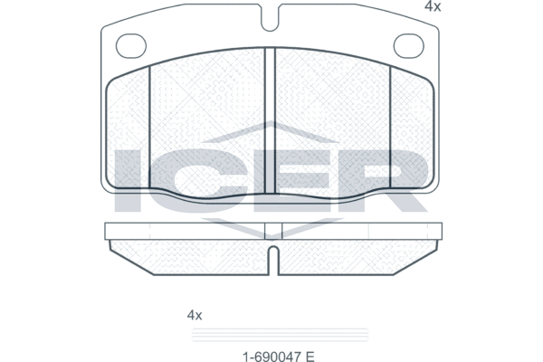 Zestaw klocków hamulcowych, hamulce tarczowe ICER 180454-066