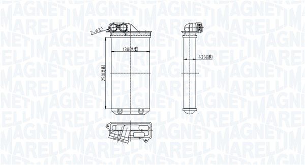 Wymiennik ciepła, ogrzewanie wnętrza MAGNETI MARELLI 350218460000
