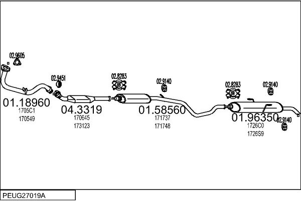 Układ wydechowy MTS PEUG27019A003745