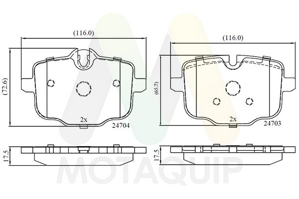 set placute frana,frana disc MOTAQUIP LVXL1685