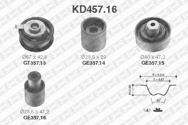 Zestaw paska rozrządu SNR KD457.16