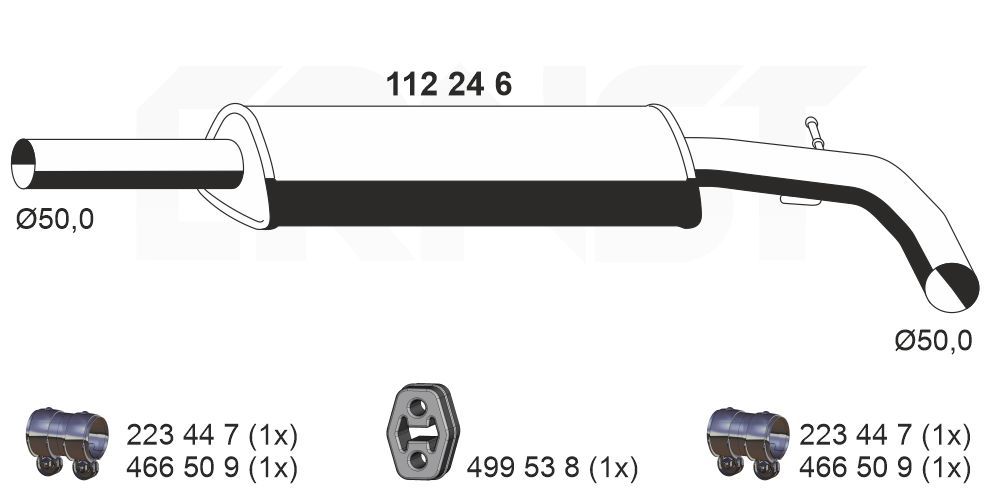Levně Střední tlumič výfuku ERNST 112246