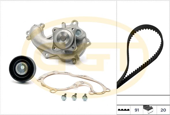 Set pompa apa + curea dintata GGT KPA20123