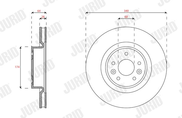 Tarcza hamulcowa JURID 563351JC-1