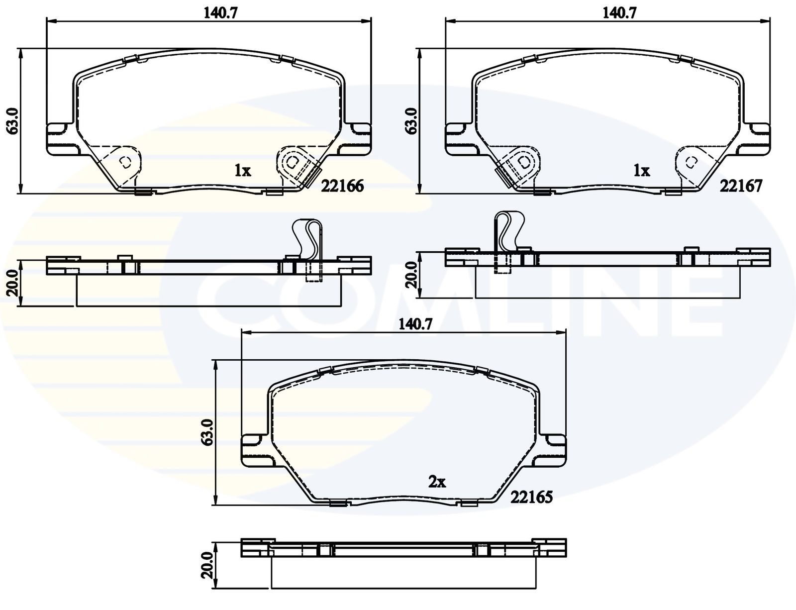 Zestaw klocków hamulcowych, hamulce tarczowe COMLINE CBP32294