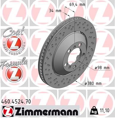 Brzdový kotouč ZIMMERMANN 460.4524.70