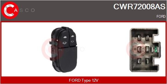 Spínač, zvedací zařízení oken CASCO CWR72008AS