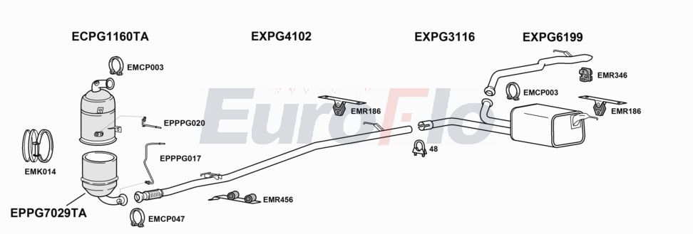 Układ wydechowy EUROFLO CNDIS16D7004C