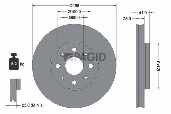 Tarcza hamulcowa PAGID 56521NC