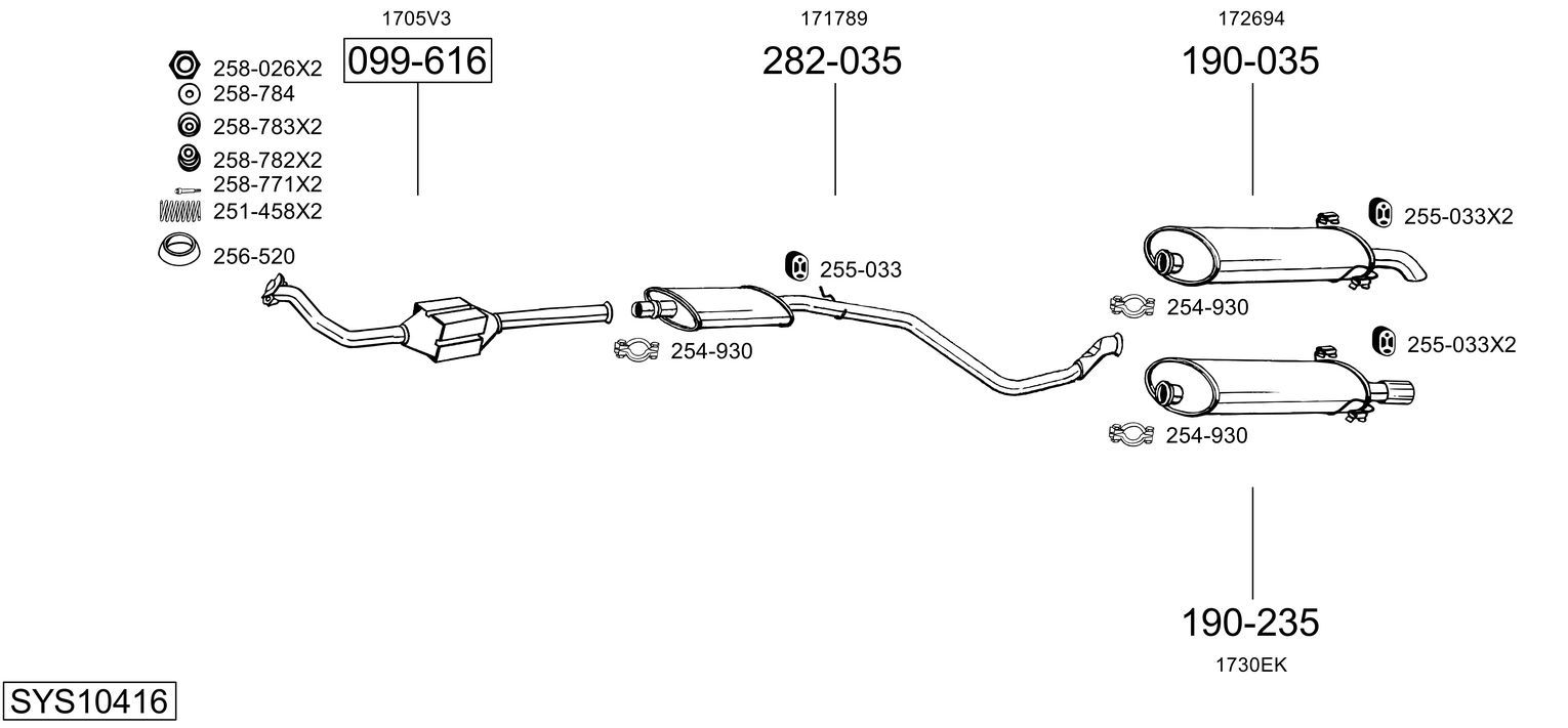 Układ wydechowy BOSAL SYS10416