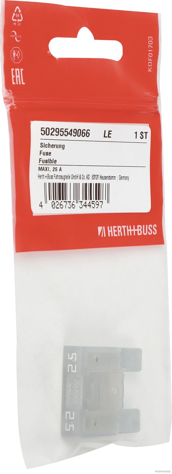 Pojistka HERTH+BUSS ELPARTS 50295549066