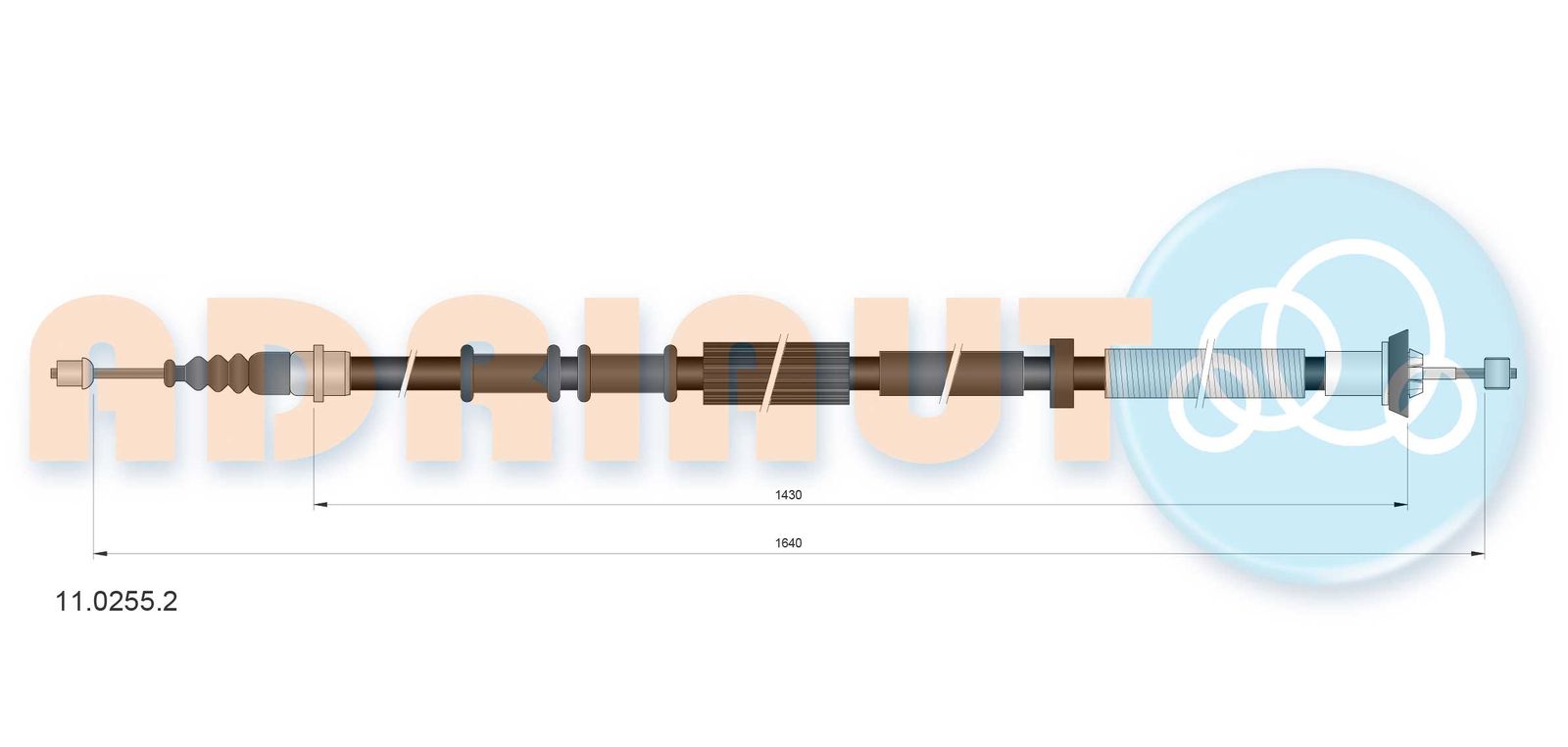 Cablu, frana de parcare ADRIAUTO 11.0255.2