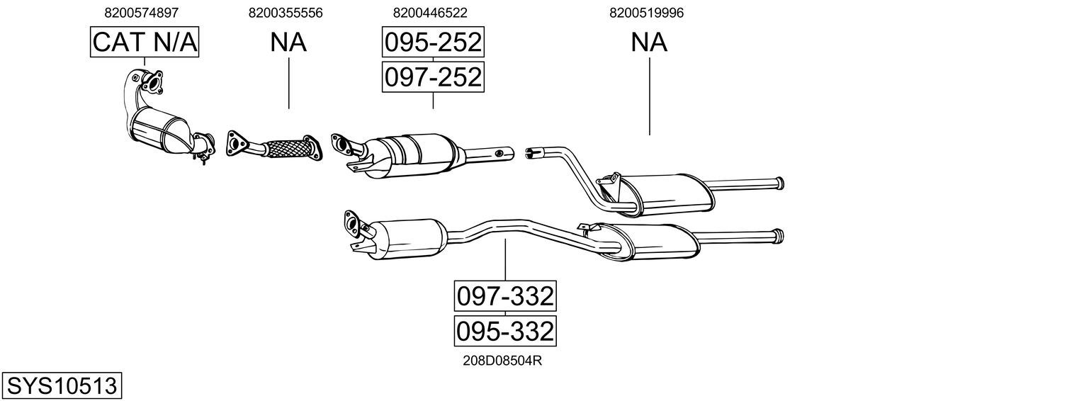 Układ wydechowy BOSAL SYS10513