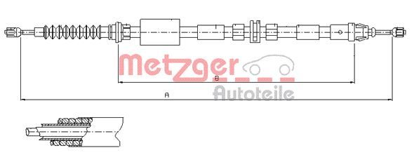 Cablu, frana de parcare METZGER 11.5511