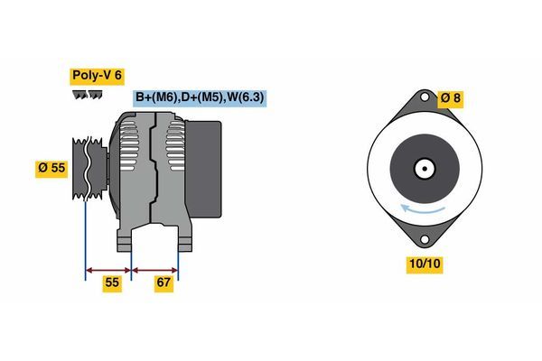 Alternator BOSCH 0 986 080 900