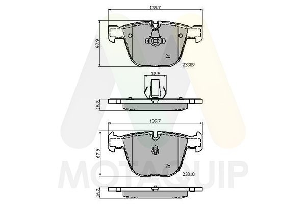 set placute frana,frana disc MOTAQUIP LVXL1169