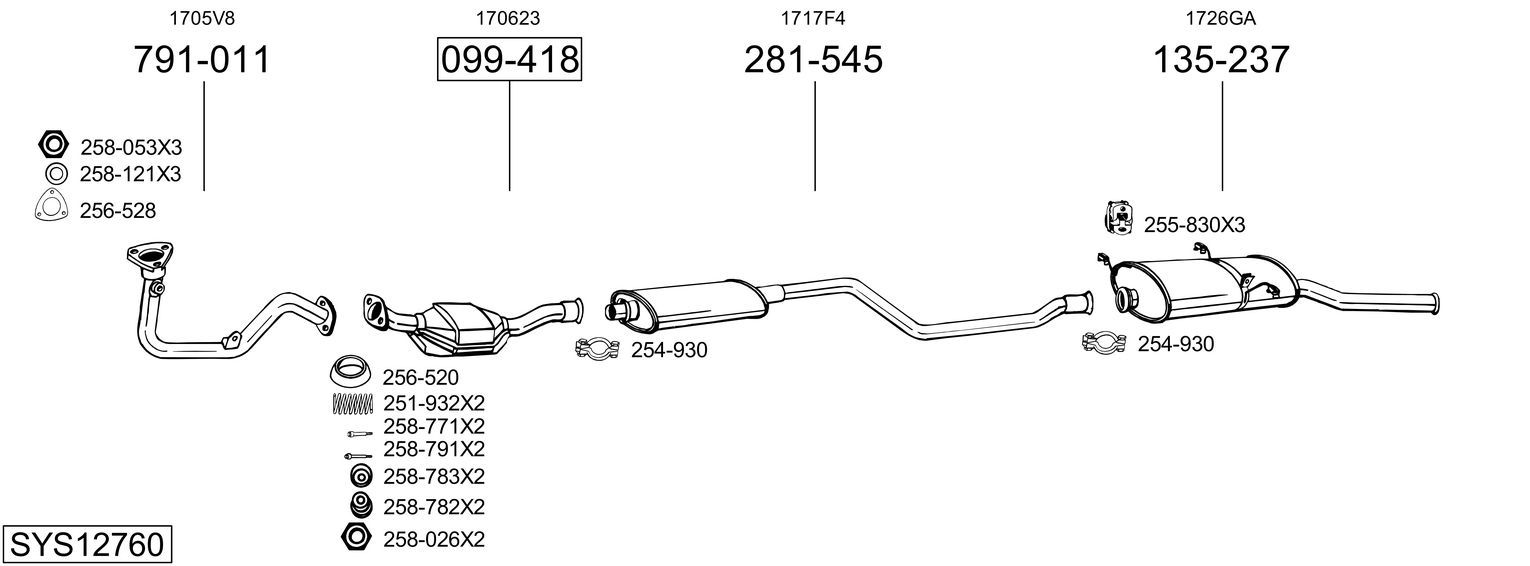 Układ wydechowy BOSAL SYS12760