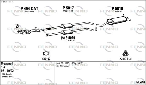 Układ wydechowy FENNO RE418