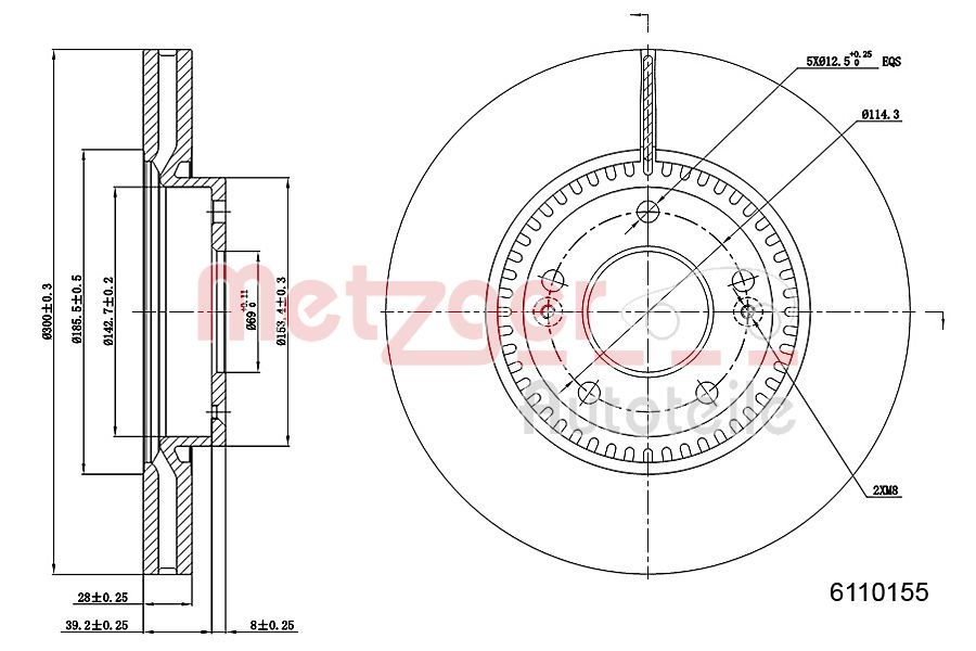 Disc frana METZGER 6110155