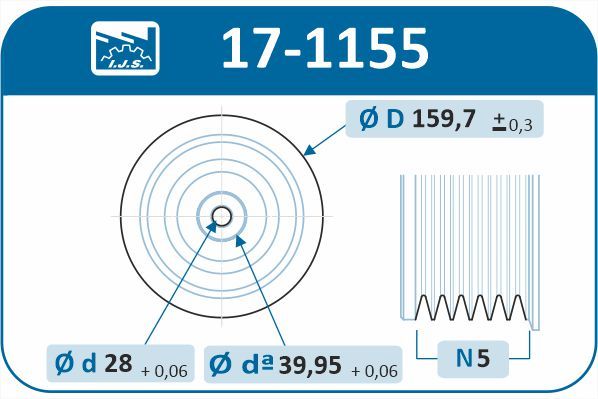 Levně Řemenice, klikový hřídel IJS GROUP 17-1155