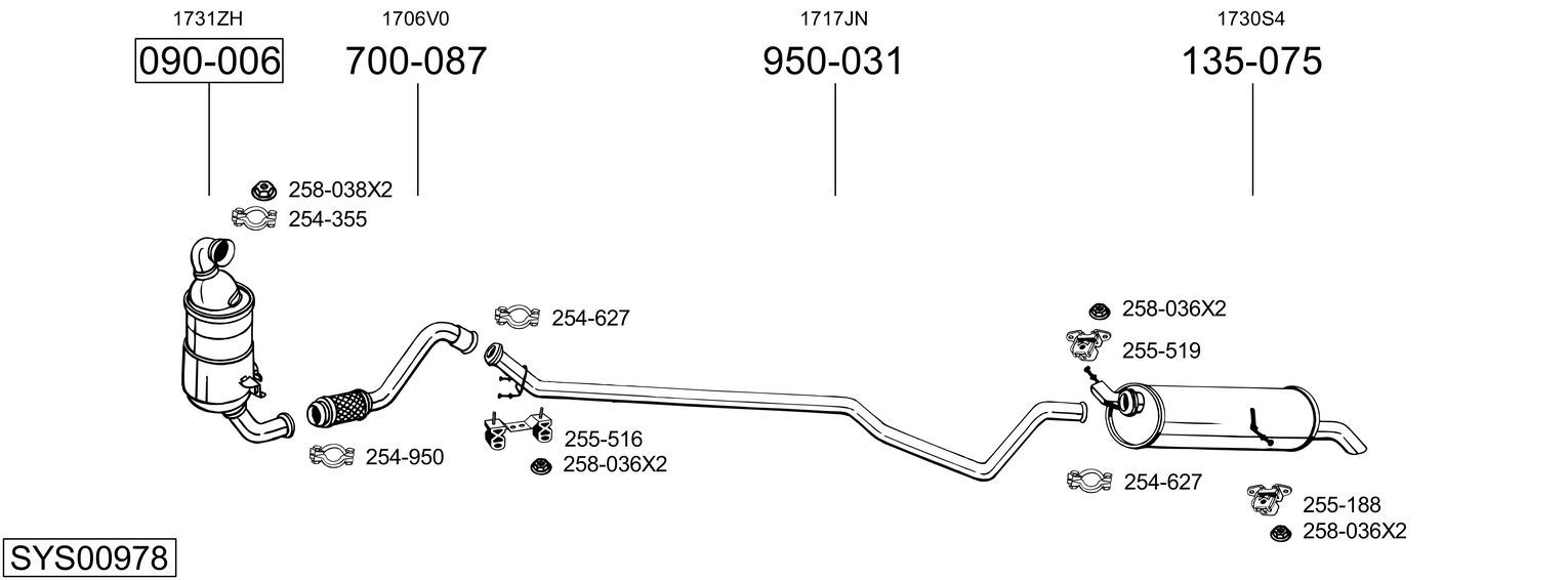 Układ wydechowy BOSAL SYS00978