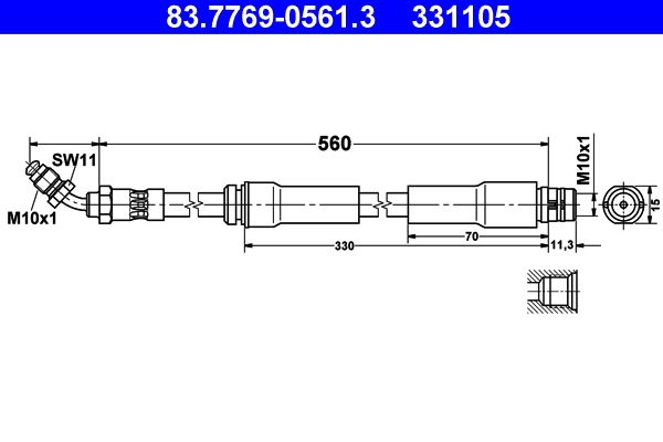 Brzdové hadice ATE 83.7769-0561.3