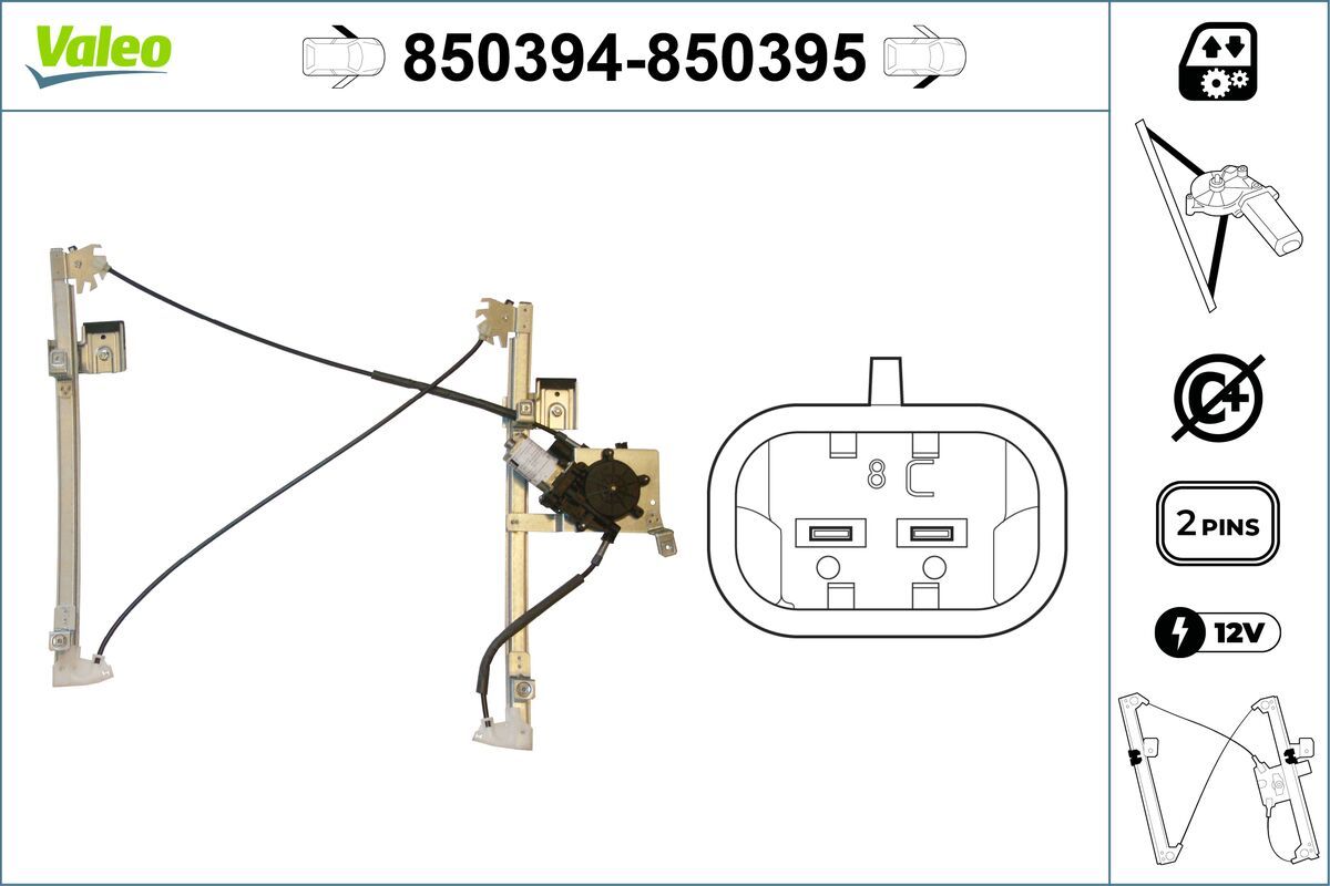 Mecanism actionare geam VALEO 850394