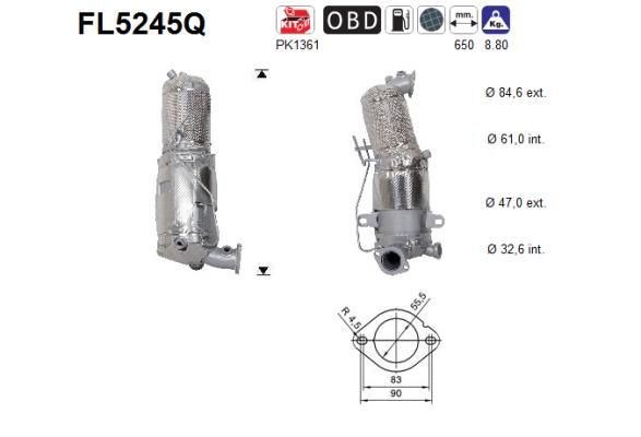 Filtr sadzy / filtr cząstek stałych, układ wydechowy AS 95523996