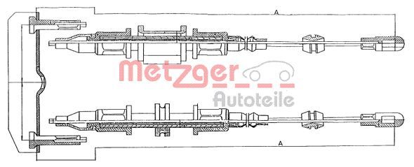 Cablu, frana de parcare METZGER 11.5853