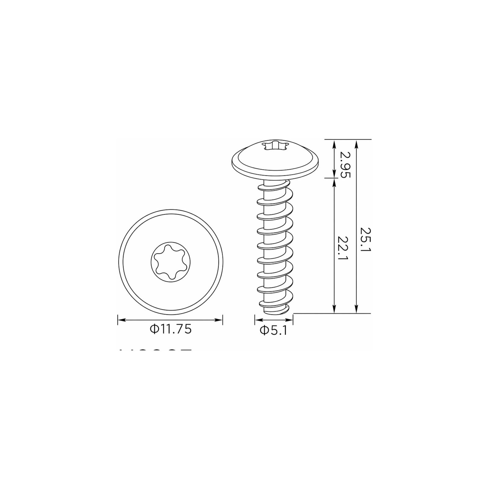 WKRĘT MONTAŻOWY SEAT, SKODA, AUDI (1 SZT) OE VAG N90739704